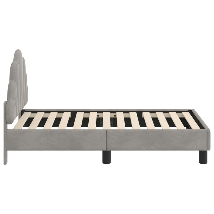 Cadru de pat pentru copii cu spătar Gri deschis 70 x 140 cm WALTI