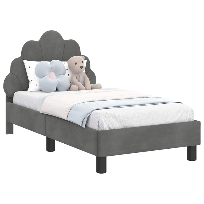 Cadru de pat pentru copii cu spătar Gri închis 70 x 140 cm - WALTI WALTI