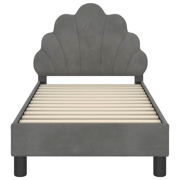 Cadru de pat pentru copii cu spătar Gri închis 70 x 140 cm - WALTI WALTI