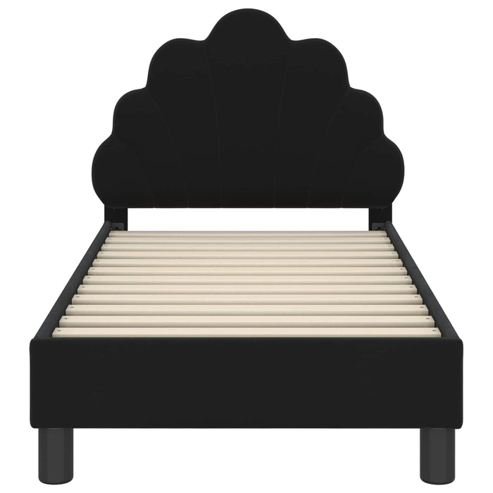 Cadru de pat pentru copii cu spătar Negru 70 x 140 cm Catifea - WALTI WALTI