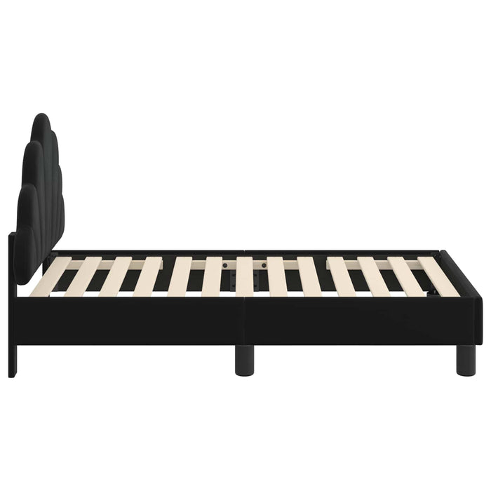 Cadru de pat pentru copii cu spătar Negru 70 x 140 cm Catifea - WALTI WALTI