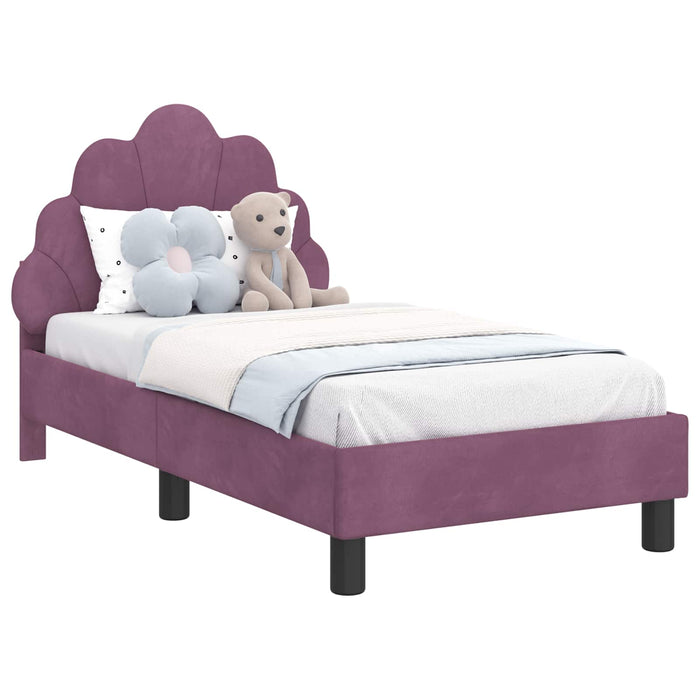 Cadru de pat pentru copii cu spătar Violet 70 x 140 cm Catifea - WALTI WALTI