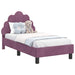 Cadru de pat pentru copii cu spătar Violet 70 x 140 cm Catifea - WALTI WALTI