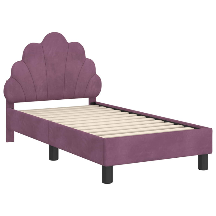 Cadru de pat pentru copii cu spătar Violet 70 x 140 cm Catifea - WALTI WALTI