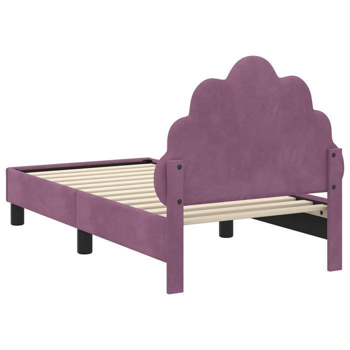Cadru de pat pentru copii cu spătar Violet 70 x 140 cm Catifea - WALTI WALTI