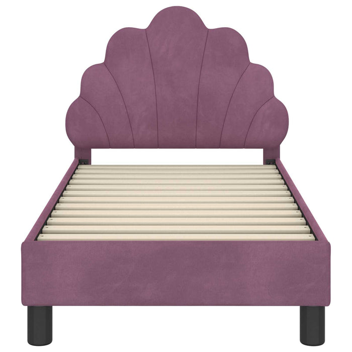 Cadru de pat pentru copii cu spătar Violet 70 x 140 cm Catifea - WALTI WALTI