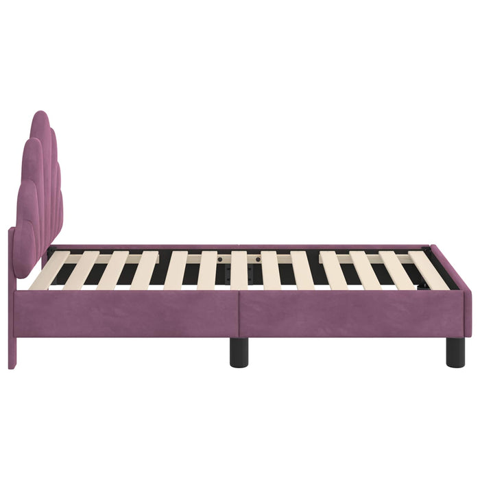 Cadru de pat pentru copii cu spătar Violet 70 x 140 cm Catifea - WALTI WALTI