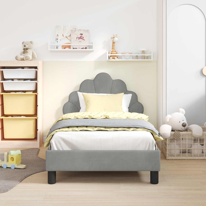 Cadru de pat pentru copii cu spătar Gri deschis 80 x 160 cm - WALTI WALTI