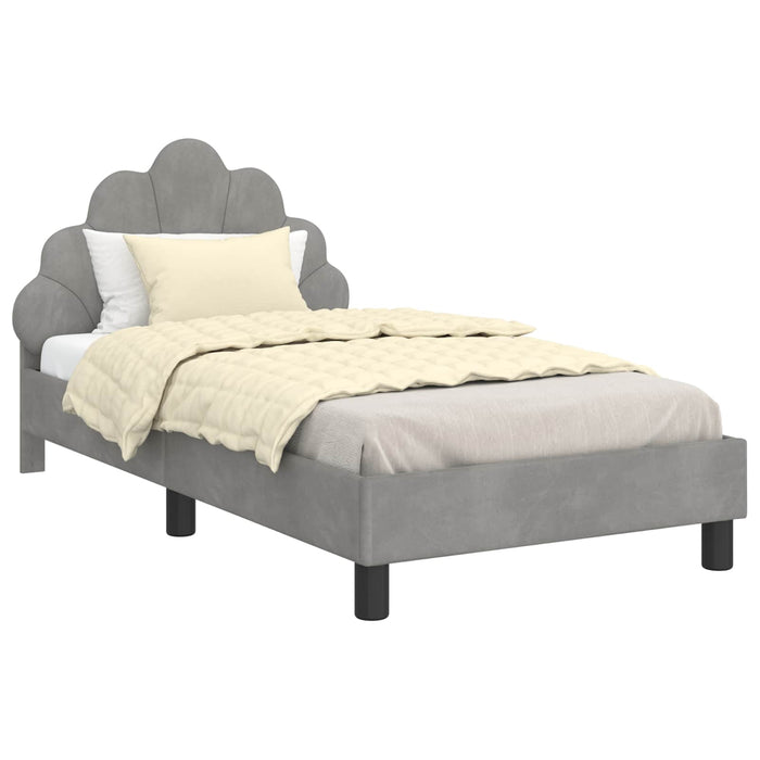 Cadru de pat pentru copii cu spătar Gri deschis 80 x 160 cm - WALTI WALTI