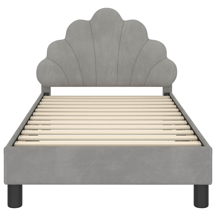 Cadru de pat pentru copii cu spătar Gri deschis 80 x 160 cm - WALTI WALTI