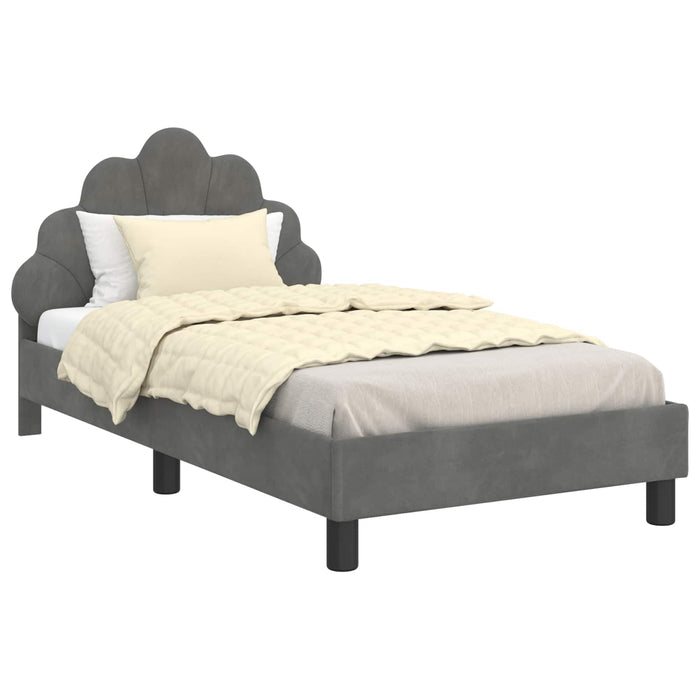 Cadru de pat pentru copii cu spătar Gri închis 80 x 160 cm - WALTI WALTI