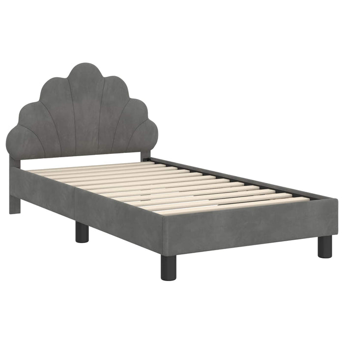 Cadru de pat pentru copii cu spătar Gri închis 80 x 160 cm - WALTI WALTI