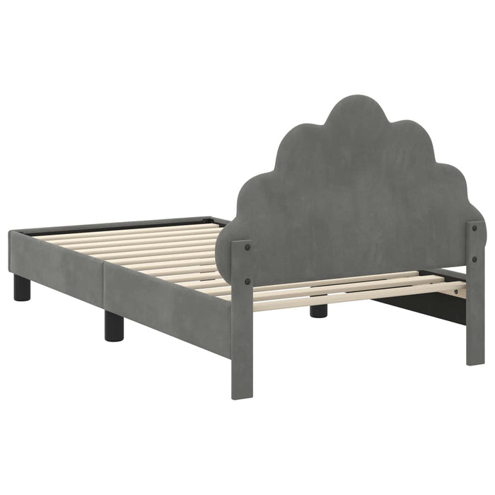 Cadru de pat pentru copii cu spătar Gri închis 80 x 160 cm - WALTI WALTI