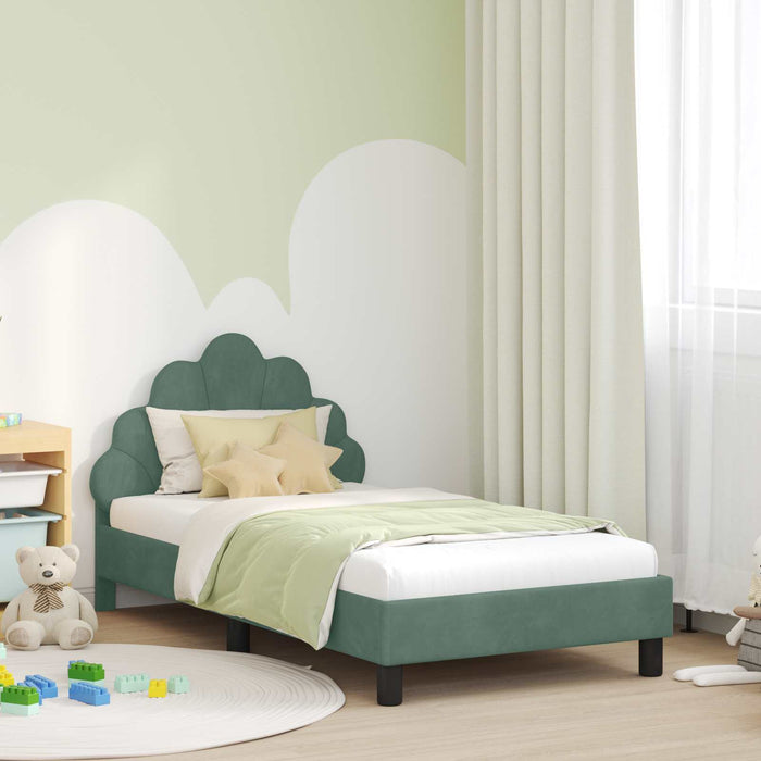Cadru de pat pentru copii cu spătar Verde Mării 80 x 160 cm WALTI
