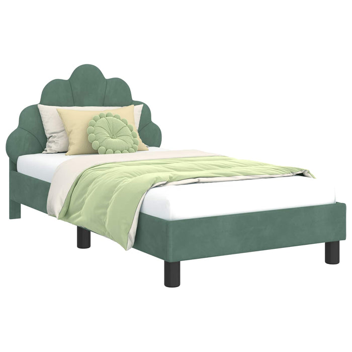 Cadru de pat pentru copii cu spătar Verde Mării 80 x 160 cm WALTI
