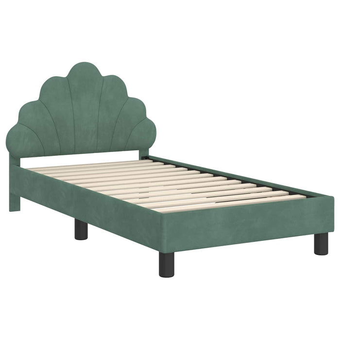 Cadru de pat pentru copii cu spătar Verde Mării 80 x 160 cm WALTI