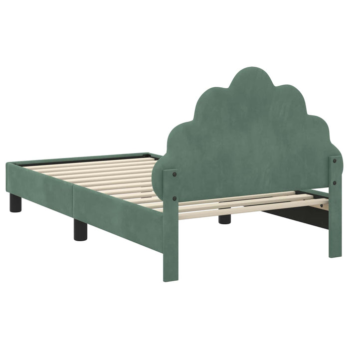 Cadru de pat pentru copii cu spătar Verde Mării 80 x 160 cm WALTI