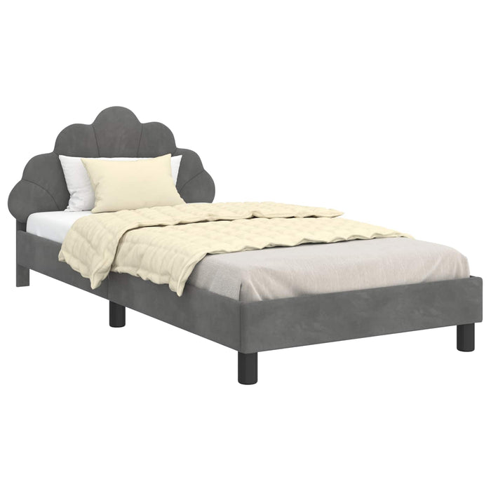 Cadru de pat pentru copii cu spătar Gri închis 80 x 200 cm - WALTI WALTI