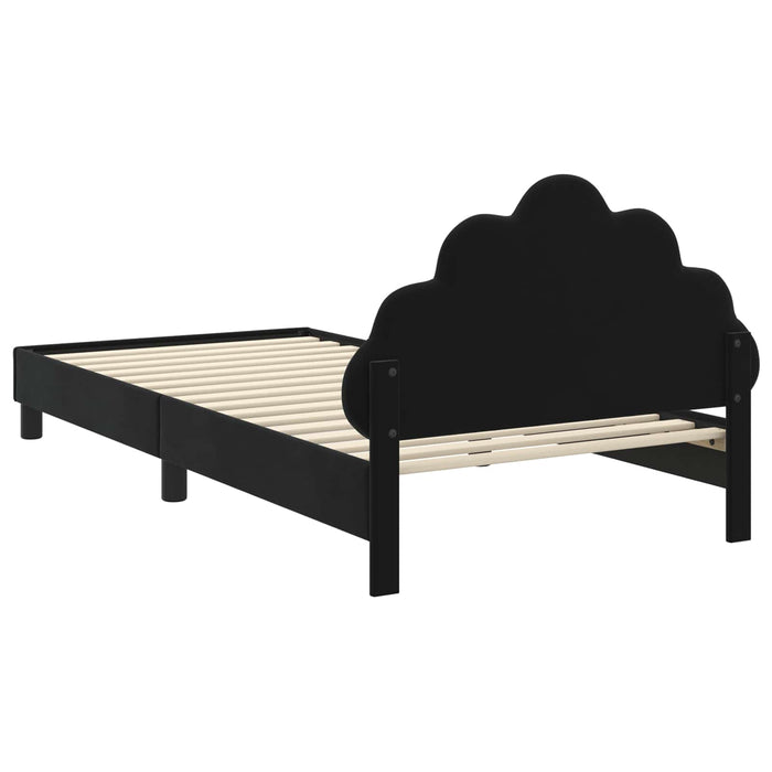 Cadru de pat pentru copii cu spătar Negru 80 x 200 cm Catifea - WALTI WALTI