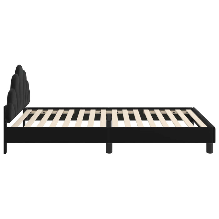 Cadru de pat pentru copii cu spătar Negru 80 x 200 cm Catifea - WALTI WALTI