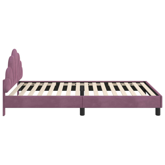 Cadru de pat pentru copii cu spătar Violet 80 x 200 cm Catifea WALTI