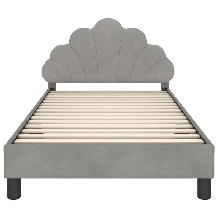 Cadru de pat pentru copii cu spătar Gri deschis 90 x 190 cm - WALTI WALTI