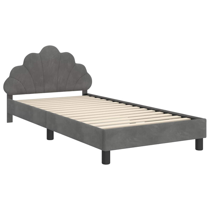 Cadru de pat pentru copii cu spătar Gri închis 90 x 190 cm - WALTI WALTI
