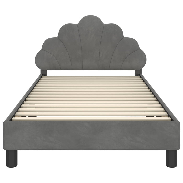 Cadru de pat pentru copii cu spătar Gri închis 90 x 190 cm - WALTI WALTI