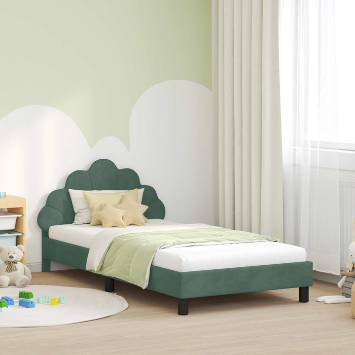 Cadru de pat pentru copii cu spătar Verde Mării 90 x 190 cm - WALTI WALTI