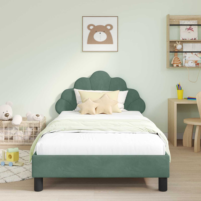 Cadru de pat pentru copii cu spătar Verde Mării 90 x 190 cm - WALTI WALTI