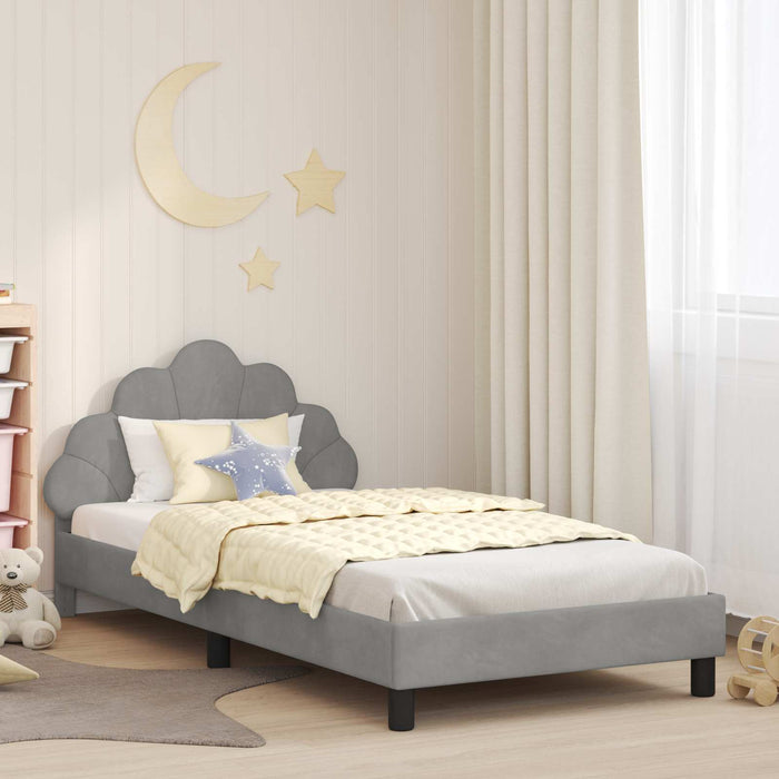 Cadru de pat pentru copii cu spătar Gri deschis 90 x 200 cm - WALTI WALTI