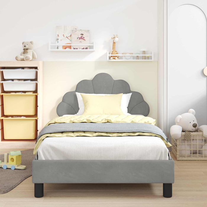 Cadru de pat pentru copii cu spătar Gri deschis 90 x 200 cm - WALTI WALTI