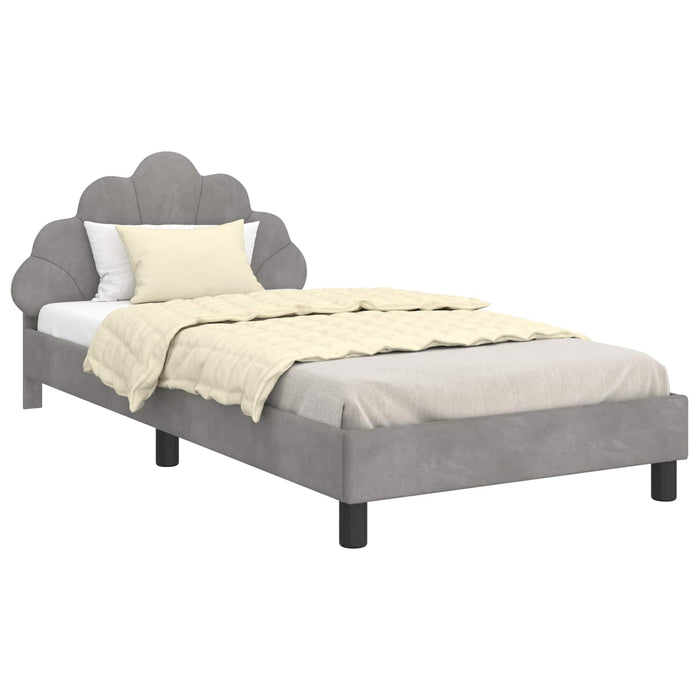 Cadru de pat pentru copii cu spătar Gri deschis 90 x 200 cm - WALTI WALTI