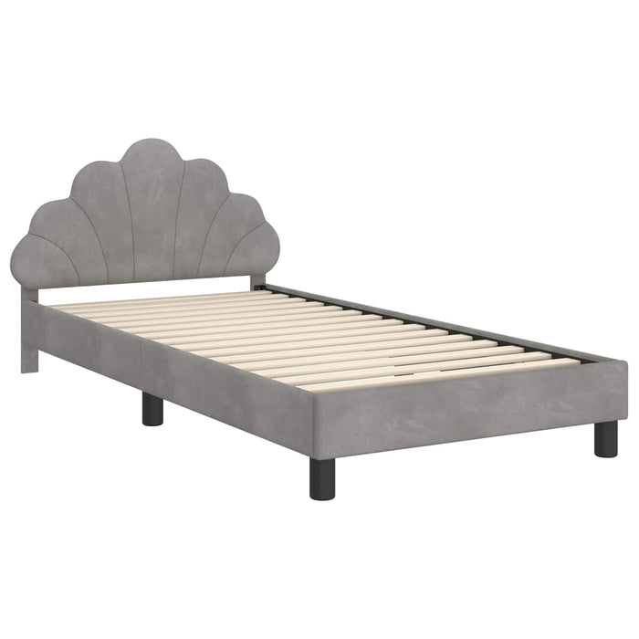 Cadru de pat pentru copii cu spătar Gri deschis 90 x 200 cm - WALTI WALTI