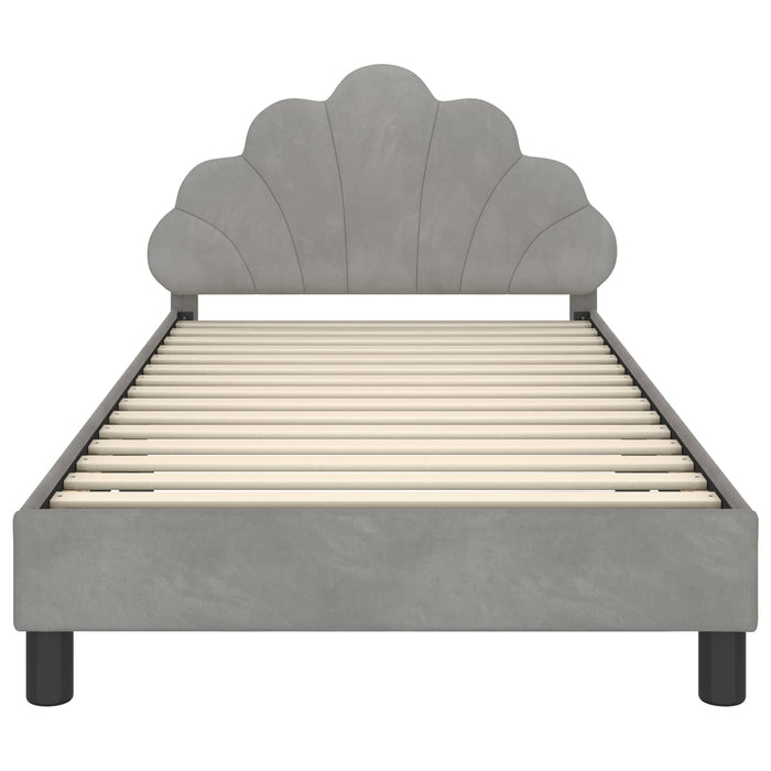 Cadru de pat pentru copii cu spătar Gri deschis 90 x 200 cm - WALTI WALTI