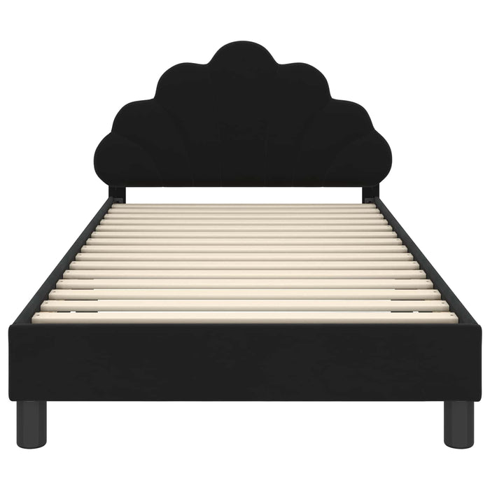 Cadru de pat pentru copii cu spătar Negru 90 x 200 cm Catifea - WALTI WALTI