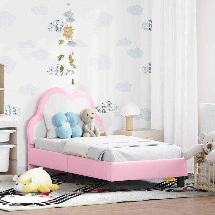 Cadru de pat pentru copii cu spătar Roz 70 x 140 cm PU - WALTI WALTI