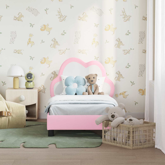 Cadru de pat pentru copii cu spătar Roz 70 x 140 cm PU - WALTI WALTI
