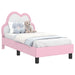 Cadru de pat pentru copii cu spătar Roz 70 x 140 cm PU - WALTI WALTI