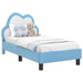 Cadru de pat pentru copii cu spătar albastru 70 x 140 cm PU - WALTI WALTI