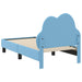 Cadru de pat pentru copii cu spătar albastru 70 x 140 cm PU - WALTI WALTI