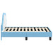 Cadru de pat pentru copii cu spătar albastru 70 x 140 cm PU - WALTI WALTI