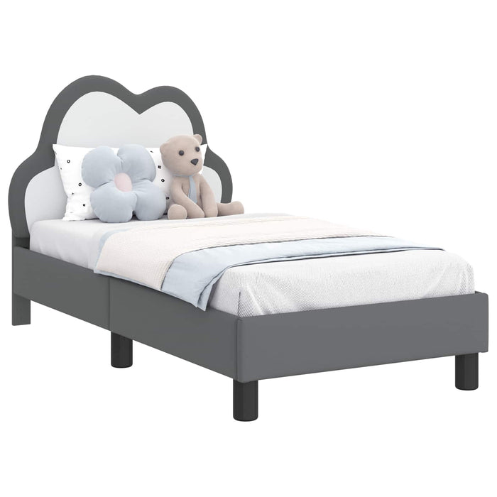 Cadru de pat pentru copii cu spătar Gri deschis 70 x 140 cm PU - WALTI WALTI