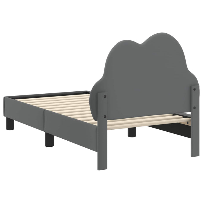 Cadru de pat pentru copii cu spătar Gri deschis 70 x 140 cm PU - WALTI WALTI