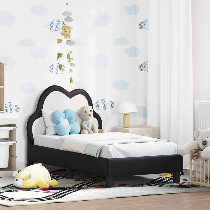 Cadru de pat pentru copii cu spătar Negru 70 x 140 cm PU - WALTI WALTI