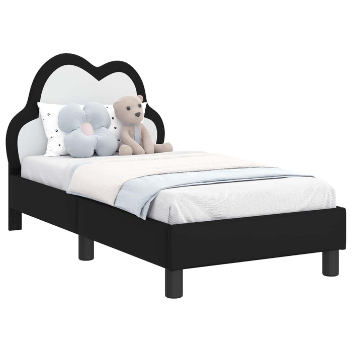 Cadru de pat pentru copii cu spătar Negru 70 x 140 cm PU - WALTI WALTI