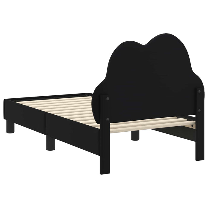 Cadru de pat pentru copii cu spătar Negru 70 x 140 cm PU - WALTI WALTI