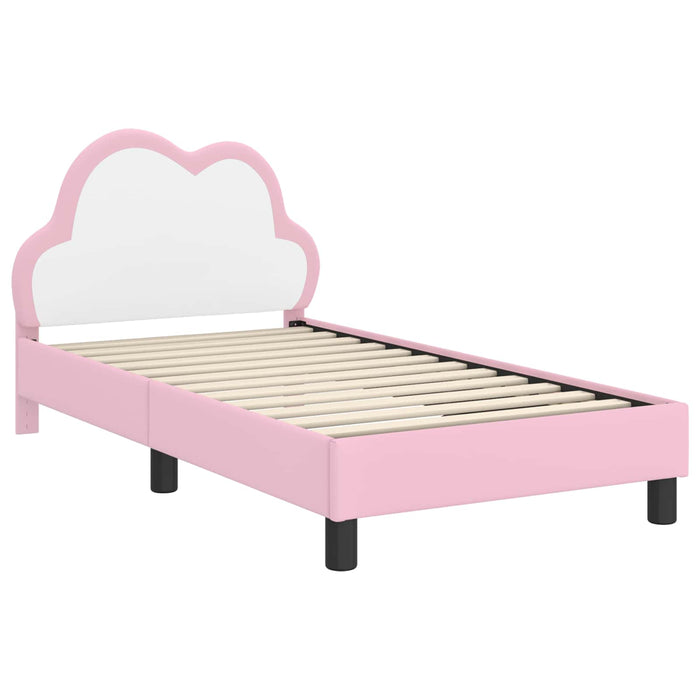 Cadru de pat pentru copii cu spătar Roz 80 x 160 cm PU WALTI