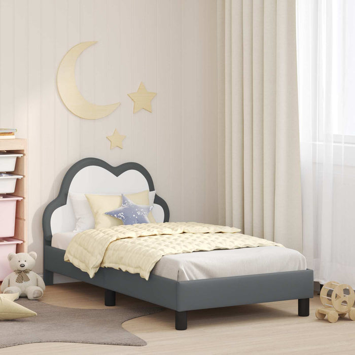 Cadru de pat pentru copii cu spătar Gri deschis 80 x 160 cm PU - WALTI WALTI