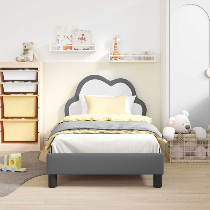 Cadru de pat pentru copii cu spătar Gri deschis 80 x 160 cm PU - WALTI WALTI